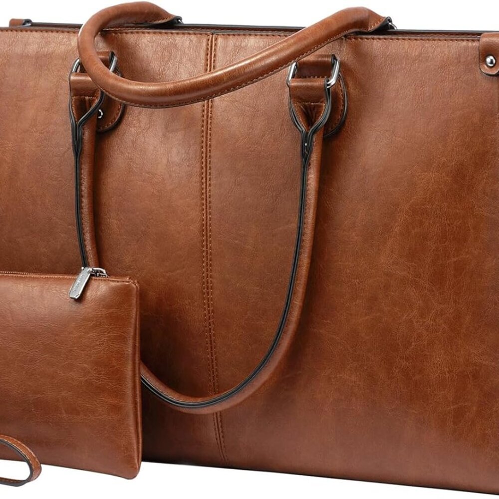 Laptop Bag for Women, 15.6 inch Laptop Tote Bag Vintage Work Bags for Women Comp